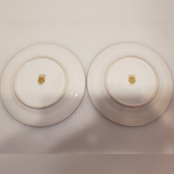 Celebrate Japan Moss Rose China 2 dessert plates gold edging - Picture 6 of 6